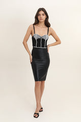 Femme Top bustier à bretelles avec perles strass et franges scintillantes – Look sexy et glamour | Dressie Dress