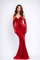 Robe de soirée longue moulante style corset avec bonnets roses 3D fines bretelles décolleté V en tulle et drapés taille – Silhouette sirène chic | Dressie Dress