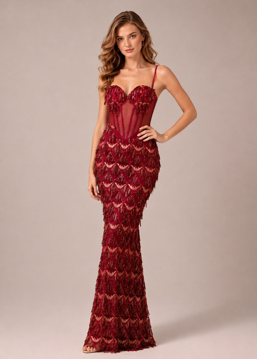 Women's Long Bodycon Evening Dress with Thin Straps Sweetheart Necklin – Dressie Dress